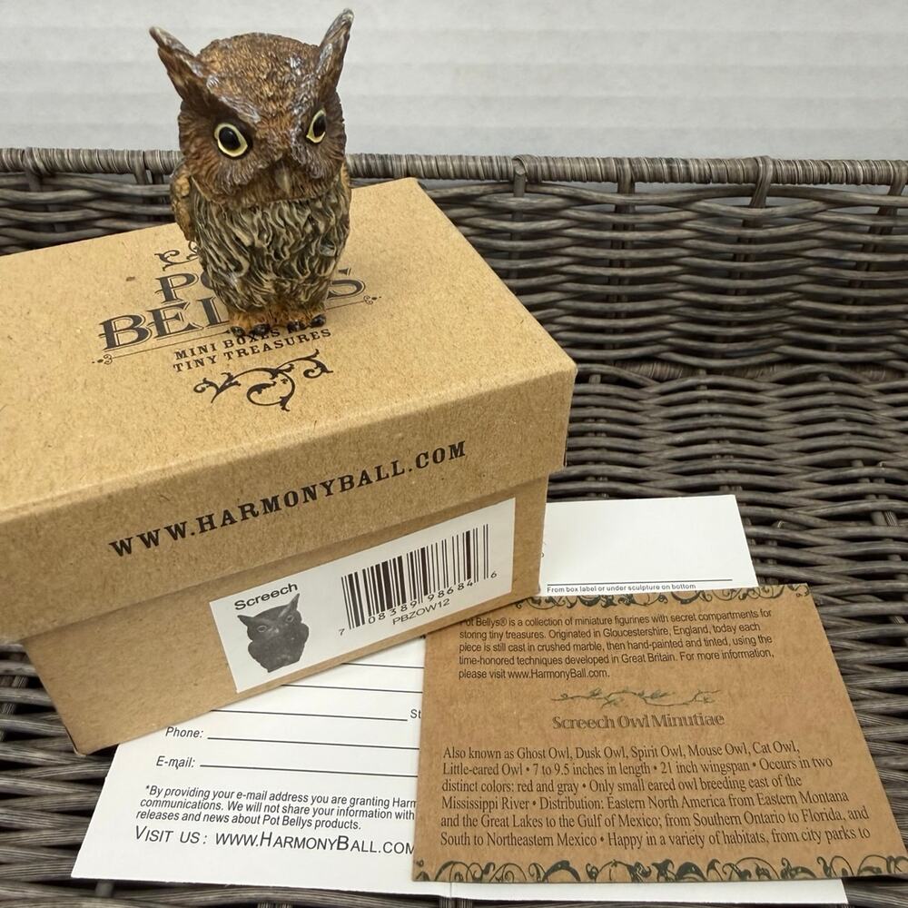 Harmony Ball Kingdom Pot Bellys - Belly "Screech" Owl - #PBZOW12 In Box